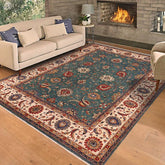 handmade Traditional Kafkaz Green Ivory Hand Knotted RECTANGLE 100% WOOL area rug 9 x 11